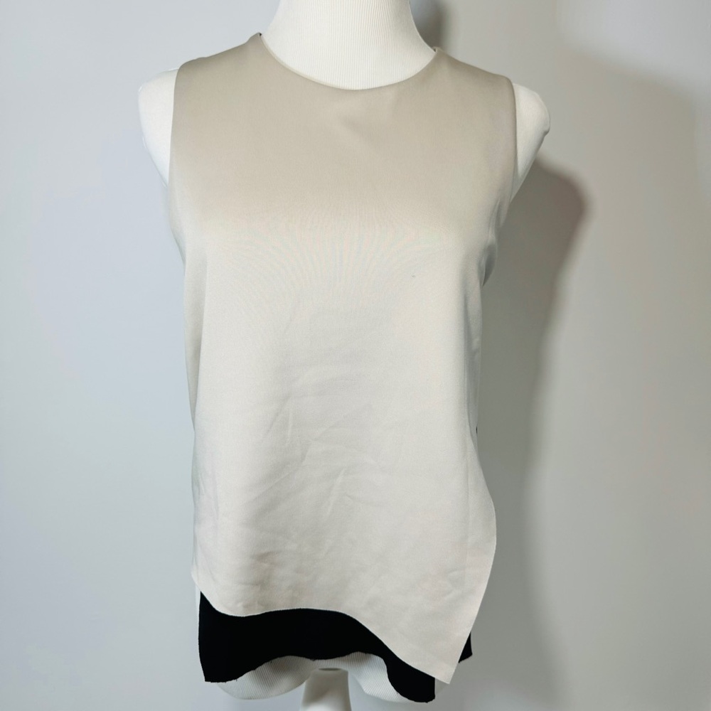 Zara Cream and Black‎ Asymmetrical Blouse